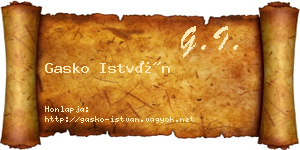 Gasko István névjegykártya
